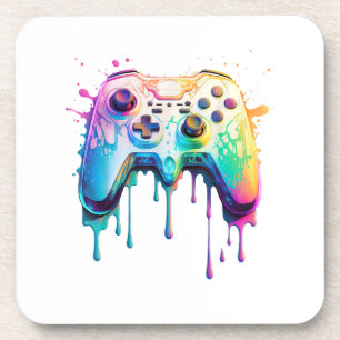 Gamer Graphic Video Game - Colourful Video Game Lo Coaster