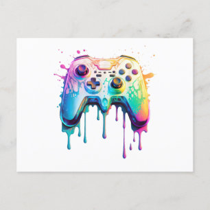 Gamer Graphic Video Game - Colourful Video Game Lo Holiday Postcard