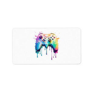 Gamer Graphic Video Game - Colourful Video Game Lo Label