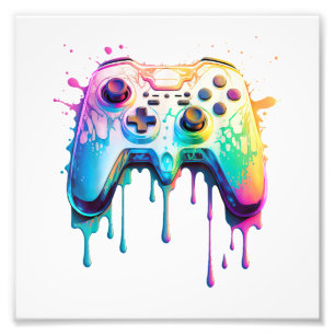 Gamer Graphic Video Game - Colourful Video Game Lo Photo Print