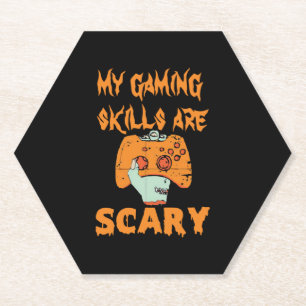 Gamer Halloween Gaming Skills are Scary funny Paper Coaster