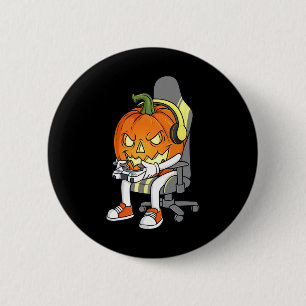 Gamer Halloween Jackolantern Scary Gaming Boys Kid 6 Cm Round Badge