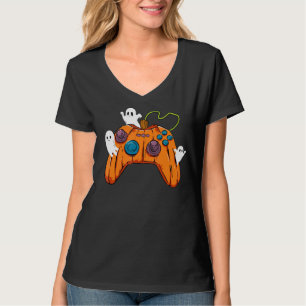Gamer Halloween Jackolantern Scary Gaming Boys Kid T-Shirt