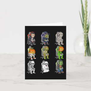 Gamer Halloween Skeleton Vampire Gaming Mummy Boys Card