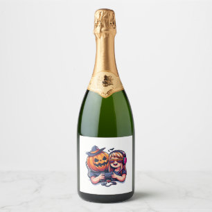 Gamer Halloween Sparkling Wine Label