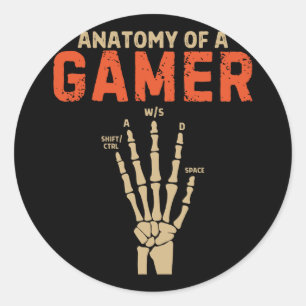 Gamer Hand Skeleton Halloween Sticker