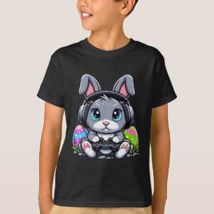 Gamer Happy Easter Day Bunny Egg Funny Boys Girls T-Shirt