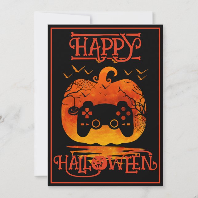 GAMER HAPPY HALLOWEEN GAMING COSTUME EVENT INVITATION (Front)