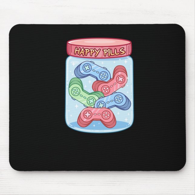 Gamer Happy Pills Sticker  Mouse Pad (Front)