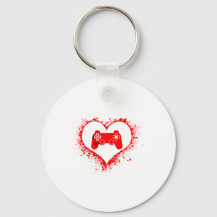 Gamer Heart Valentines Day Video Games Boys Kids T Key Ring