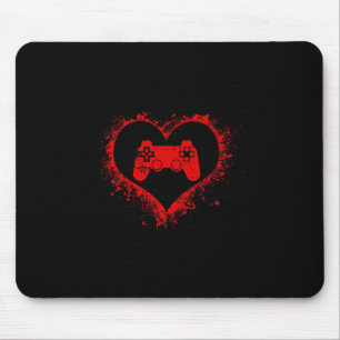 Gamer Heart Valentines Day Video Games Boys Kids T Mouse Pad