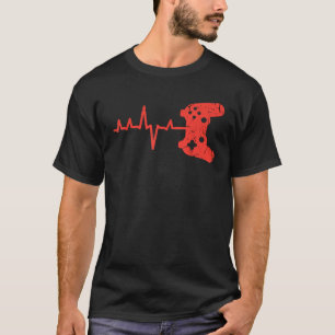 Gamer Heartbeart Game Controller Video Gaming Men T-Shirt
