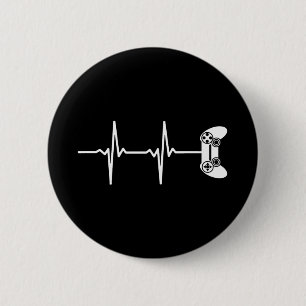 Gamer Heartbeat 6 Cm Round Badge