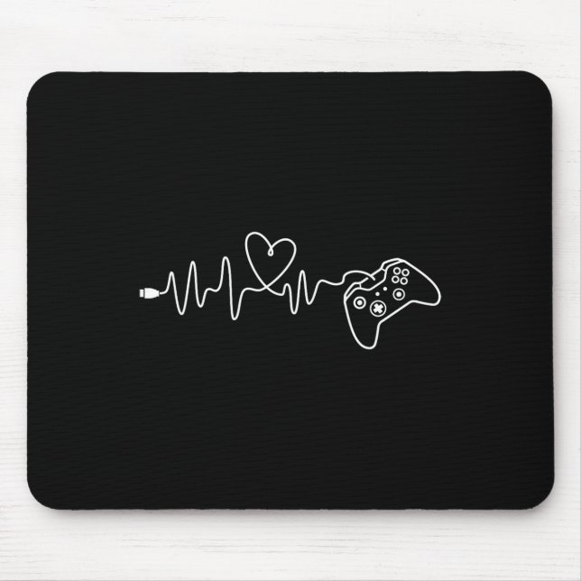 Gamer Heartbeat - Console Gaming Game Lover Pc Vid Mouse Pad (Front)