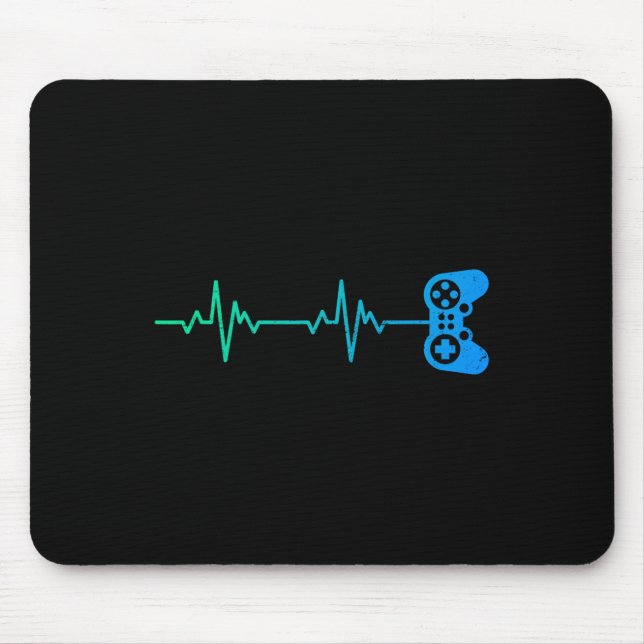 Gamer Heartbeat Cool Video Game Controller For Ner Mouse Pad (Front)