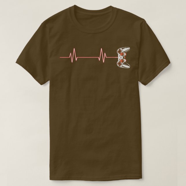 Gamer Heartbeat Cool Video Game Controller for Ner T-Shirt (Design Front)