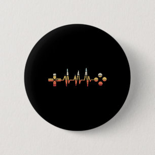 Gamer Heartbeat For Video Game Lovers Gaming  6 Cm Round Badge