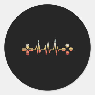 Gamer Heartbeat For Video Game Lovers Gaming  Classic Round Sticker