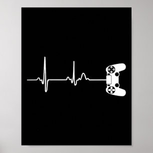Gamer Heartbeat For Video Game Players  Poster
