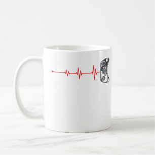 Gamer Heartbeat Funny Cool Video Games Gaming Vint Coffee Mug