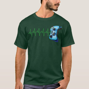Gamer Heartbeat  Funny Video Game Gift Boys Men Ga T-Shirt