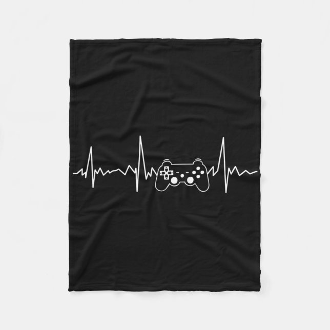 Gamer Heartbeat Funny Video Game Gift Boys Men Gam Fleece Blanket (Front)