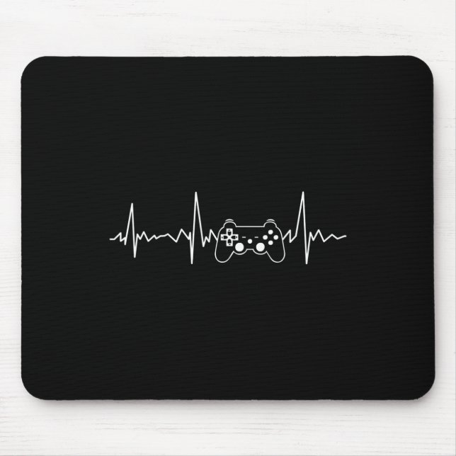 Gamer Heartbeat Funny Video Game Gift Boys Men Gam Mouse Pad (Front)