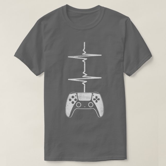 Gamer Heartbeat Funny Video Game Gift Boys Men Gam T-Shirt (Design Front)