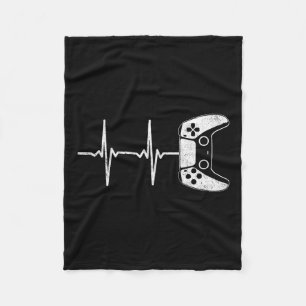 Gamer Heartbeat Funny Video Games Gift For Boys Me Fleece Blanket