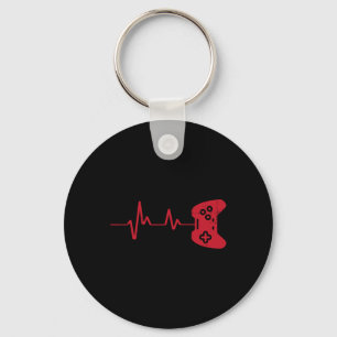 Gamer Heartbeat Game Controller Gaming Boys Kids M Key Ring