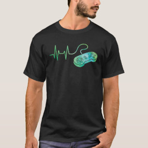 Gamer Heartbeat Gaming Lover Video Game Fan Passio T-Shirt