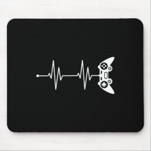 Gamer Heartbeat Shirt Gift For Video Game Lover Vi Mouse Pad