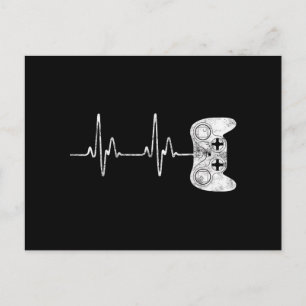 Gamer Heartbeat Video Game Lover Postcard