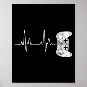 Gamer Heartbeat Video Game Lover  Poster