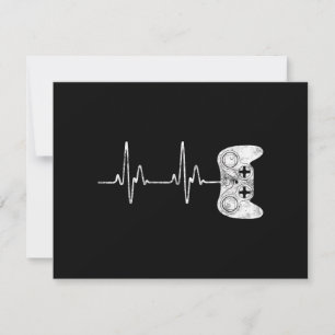 Gamer Heartbeat Video Game Lover Save The Date