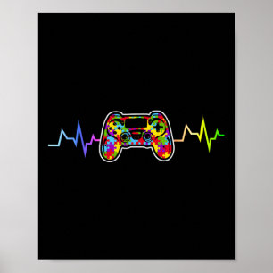 Gamer Heartbeat Video Games Boys Teens Boys Kids 1 Poster