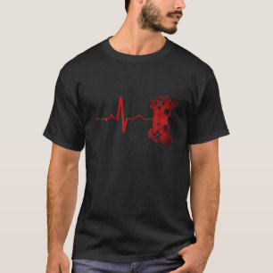 Gamer Heartbeat Video Games Gaming Boys Teens Funn T-Shirt