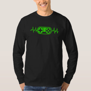 Gamer Heartbeat Video Games Teens Gaming Boys Girl T-Shirt