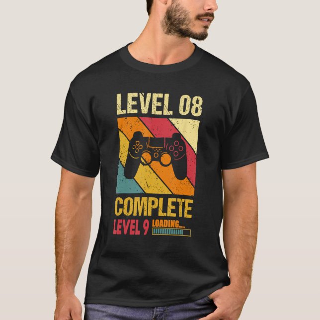 Gamer Husband Wife Married Level 8 Complete Level  T-Shirt (Front)