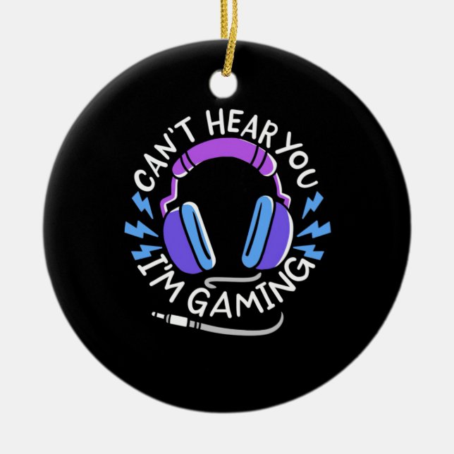 Gamer I Am Gaming Ceramic Tree Decoration (Front)