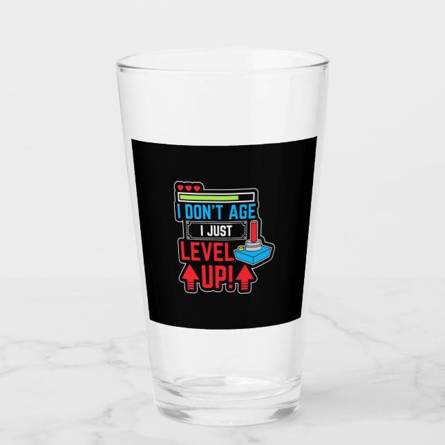 Gamer I Just Level Up Glass (Front)