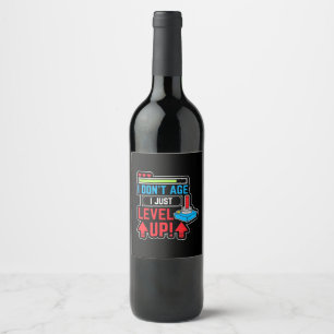 Gamer I Just Level Up Wine Label