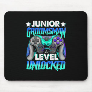 Gamer Junior Groomsman Level Unlocked Video Gaming Mouse Pad