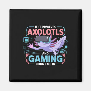 Gamer Kawaii Axolotl Anime Theme Fun For All  Magnet