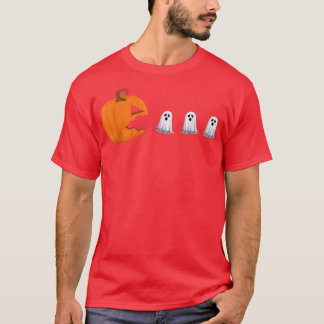 Gamer Kid Halloween Pumpkin Jack OLantern Eating T-Shirt