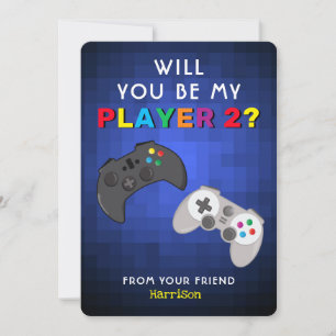 Gamer Kids Classroom Video Game Valentines Day Holiday Card
