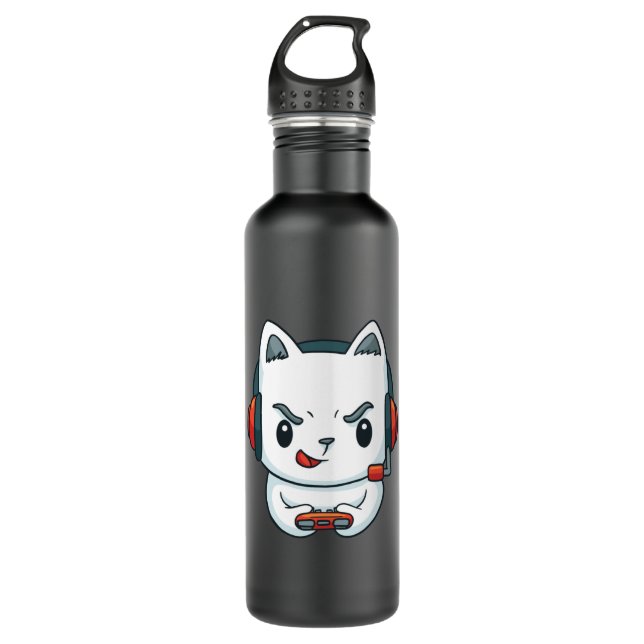 Gamer Kitten 710 Ml Water Bottle (Front)