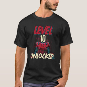 Gamer Level 10 unlocked 10th Birthday T-Shirt