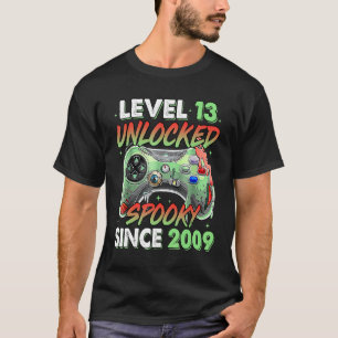 Gamer Level 13 Unlocked 13th Birthday Spooky Since T-Shirt