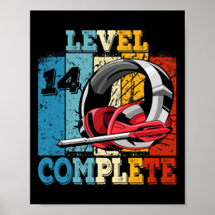 Gamer Level 14 Unlocked Complete Gaming Controller Poster